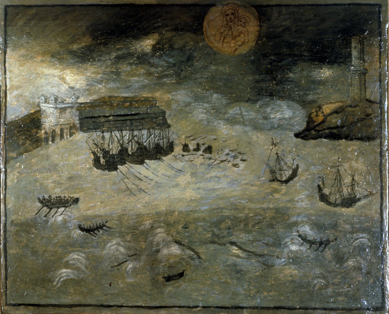 Vihar a kikötőben. Ex voto a 17. századból a nápolyi Madonna dell