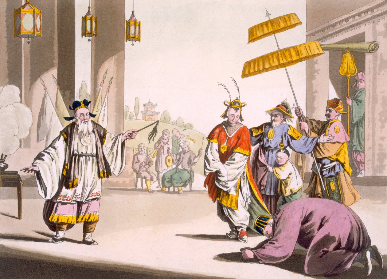 Színházi előadás a szabadban, 1820-30-as évek körül alkotó: Italian School