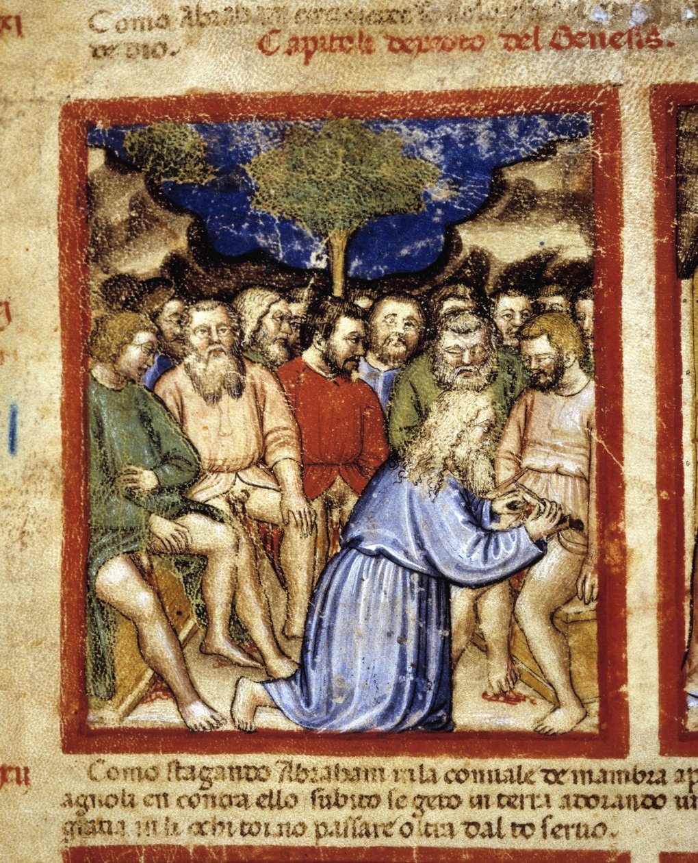 Ábrahám körülmetéli a zsidókat, illusztráció a "Páduai kódexből" 1390-1400 alkotó: Italian School