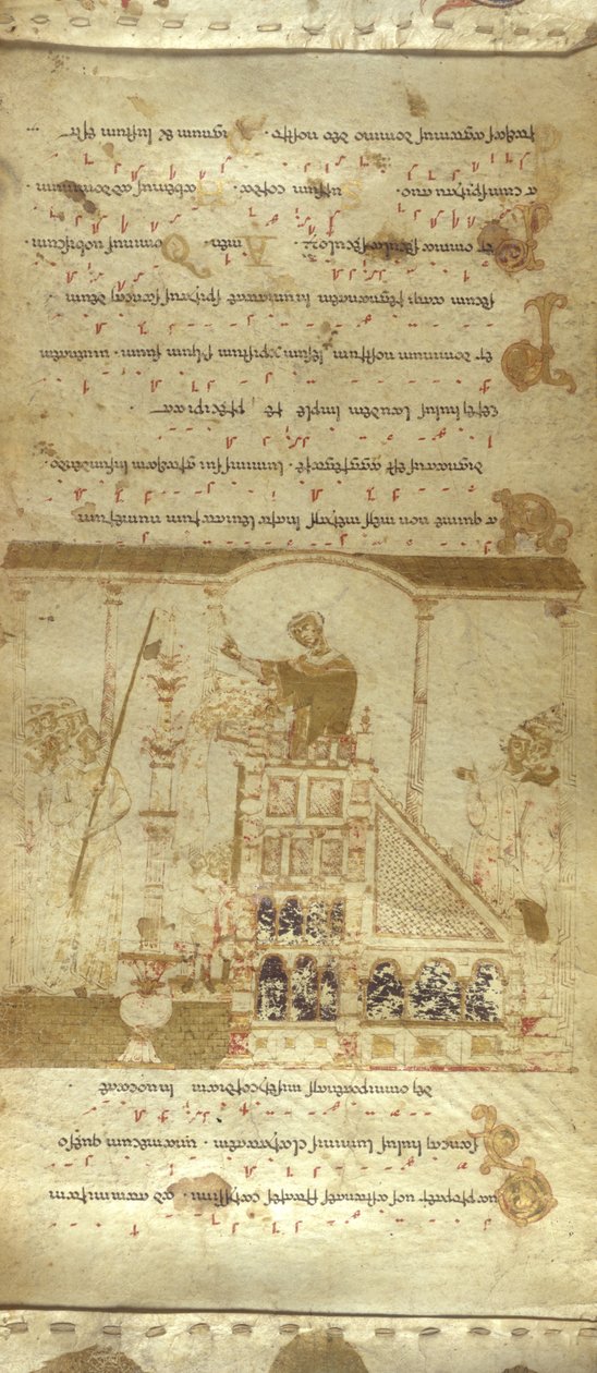 Adja hozzá az MS 30337 f.3-4 Montecassino Exultet tekercset, c.1075-1080 (vellum) alkotó: Italian School
