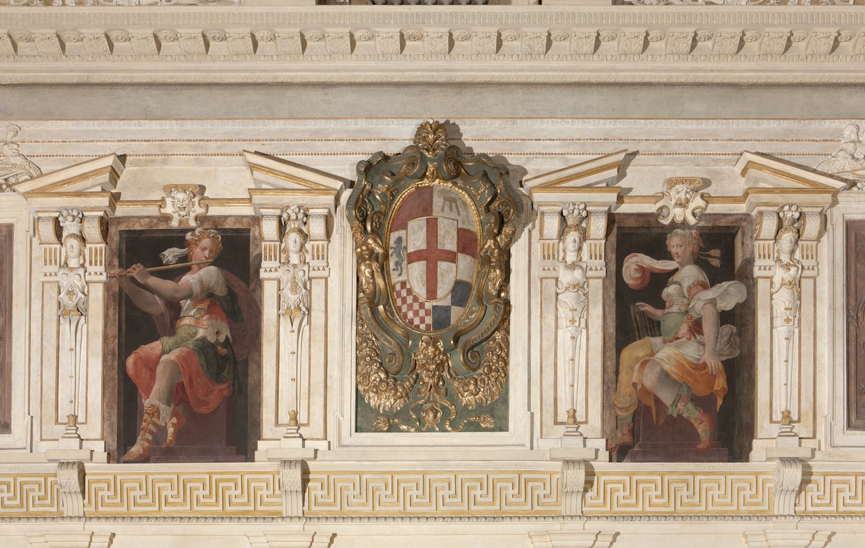 A Marino család allegorikus alakjai és címere alkotó: Italian School