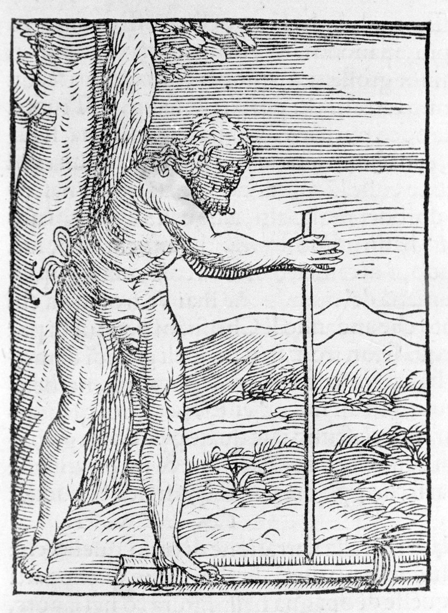 Egy indiai tainos két fadarab dörzsölésével tüzet gyújt. Giovanni Battista Ramusio (1485-1557) „” Navigationi és Viaggi” című metszete, vol. III, Velence 1565. alkotó: Italian School