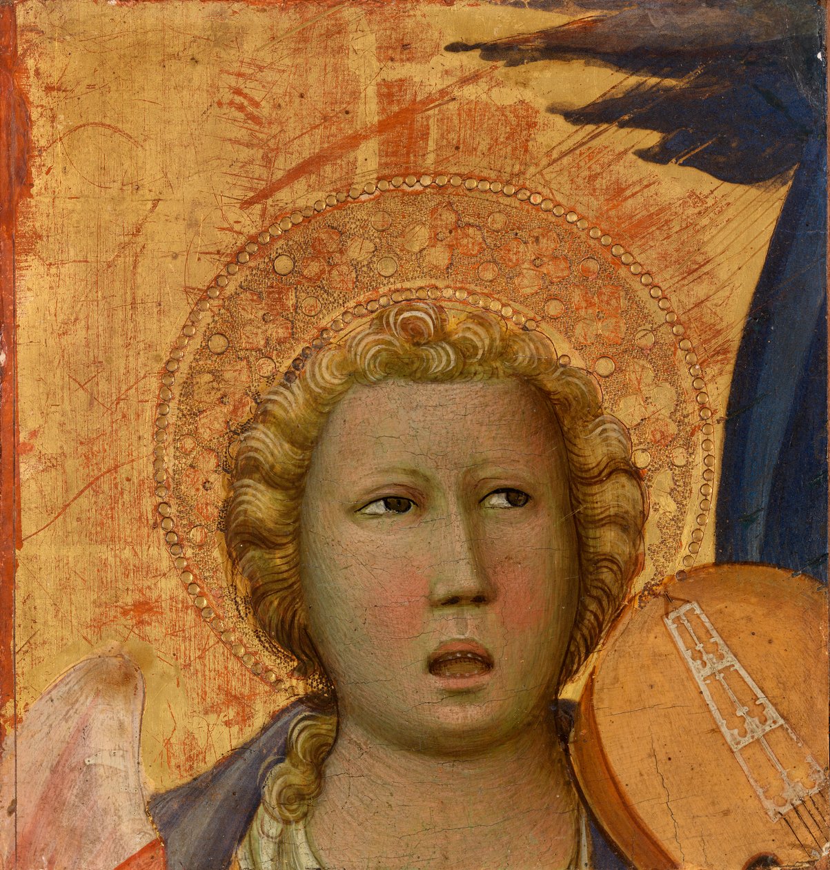 Angyal (tempera és aranylevél a panelen) alkotó: Italian School