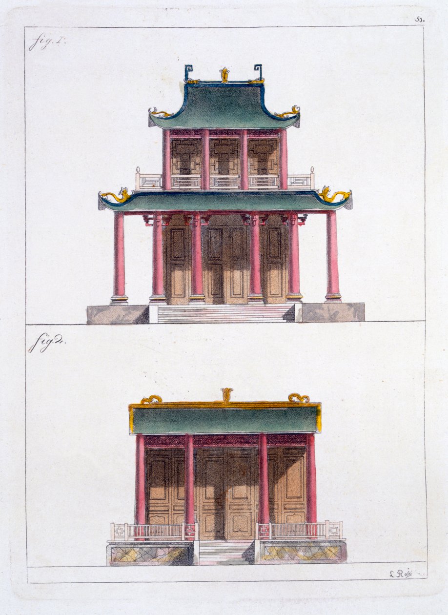 Ke Koo Fu boltíve Kantonban, elöl és oldalt, 1820-as és 30-as évek körül alkotó: Italian School