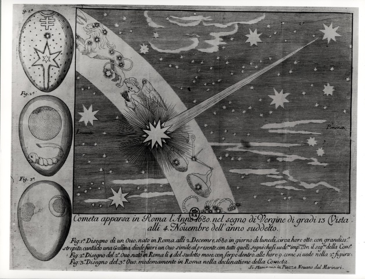 Az üstökös asztrológiai diagramja, amely a Szűz idején jelent meg Rómában, és 1680 novemberéig látható volt alkotó: Italian School