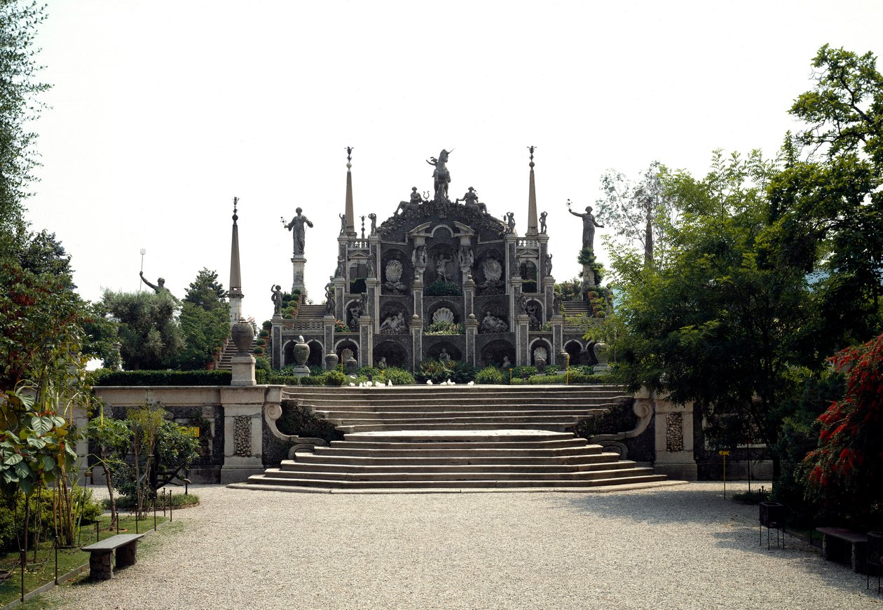 Vitaliano I Borromeo barokk palota 1632-ből, Isola Bella, Maggiore-tó (Lake Maggiore) Olaszország alkotó: Italian School