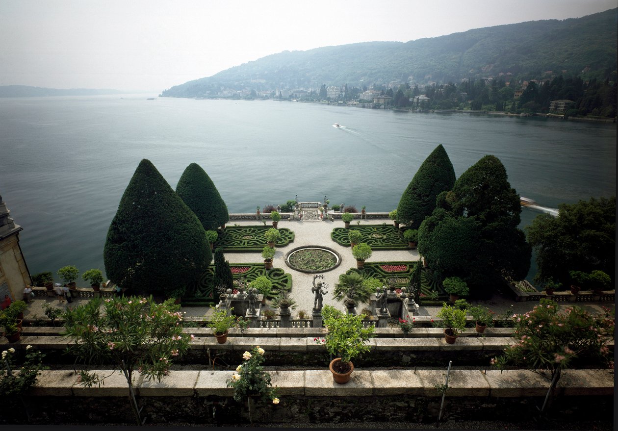 Vitaliano I Borromeo barokk palota 1632-ből, Isola Bella, Maggiore-tó (Lake Maggiore) Olaszország alkotó: Italian School