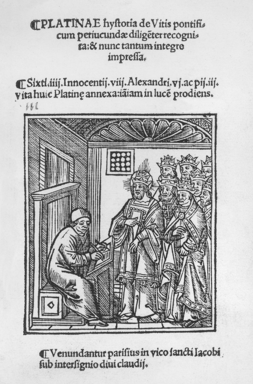 Bartolommeo de Sacchi (Platina) „A római pápák szőlőjének története”, 1505 alkotó: Italian School