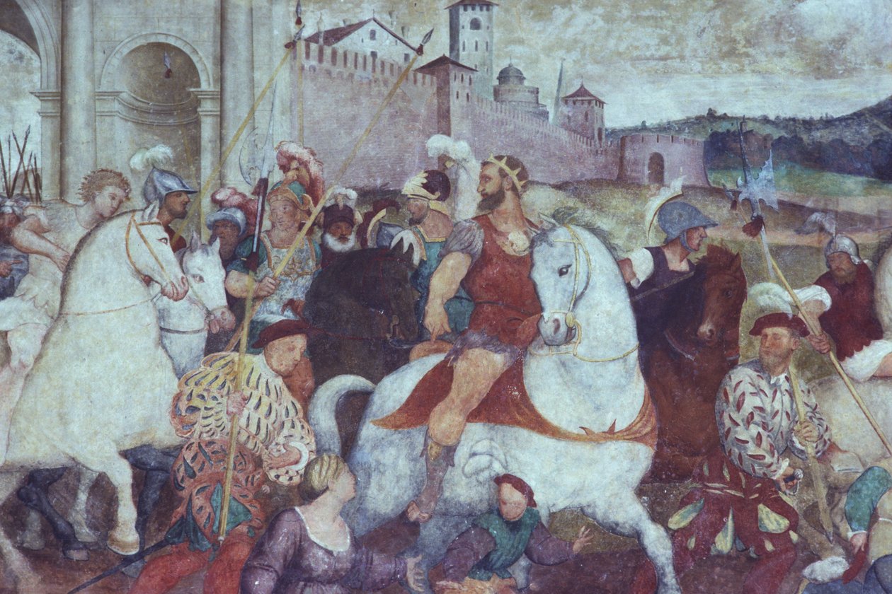 Csatajelenet a város falain kívül, 1460-as évek (freskó) alkotó: Italian School