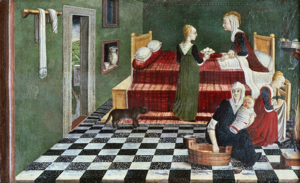 Szűz Mária születése (predella rekesz), Veneto, 1480 körül alkotó: Italian School
