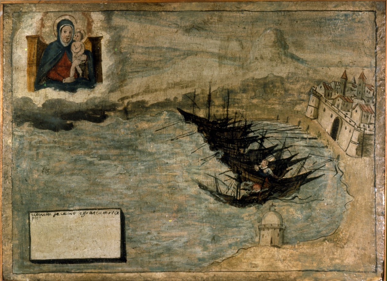 A csónakok meghibásodhatnak a parton. A nápolyi Madonna dell