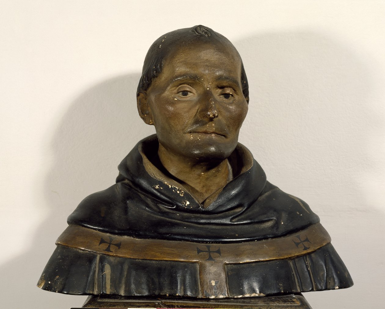 Szent Antal (1389-1459) mellszobra (festett fa) alkotó: Italian School