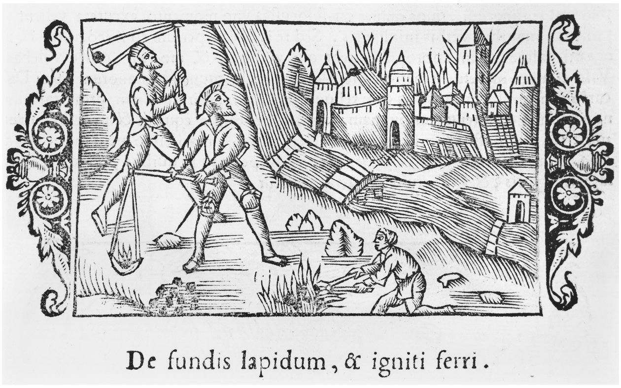 Egy város elfoglalása tűz által, illusztrációja Olaus Magnus (1490-1558) Az északi nemzetek története című művéből, megjelent Rómában, 1555 alkotó: Italian School