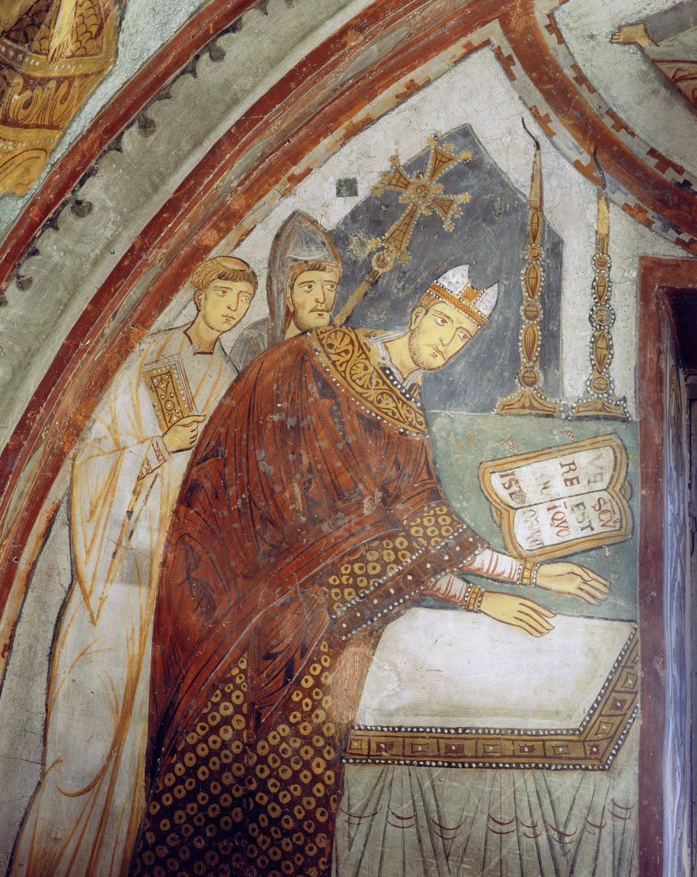 Ugolino di Ostia bíboros (később IX. Gergely pápa) felszenteli a kápolnát, Szent Gergely-kápolna, 1224 körül alkotó: Italian School