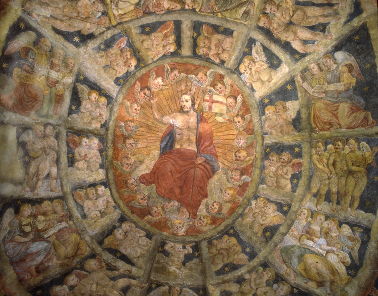 Philippa Mareri szentélyének mennyezete, Borgo San Pietro, Olaszország alkotó: Italian School
