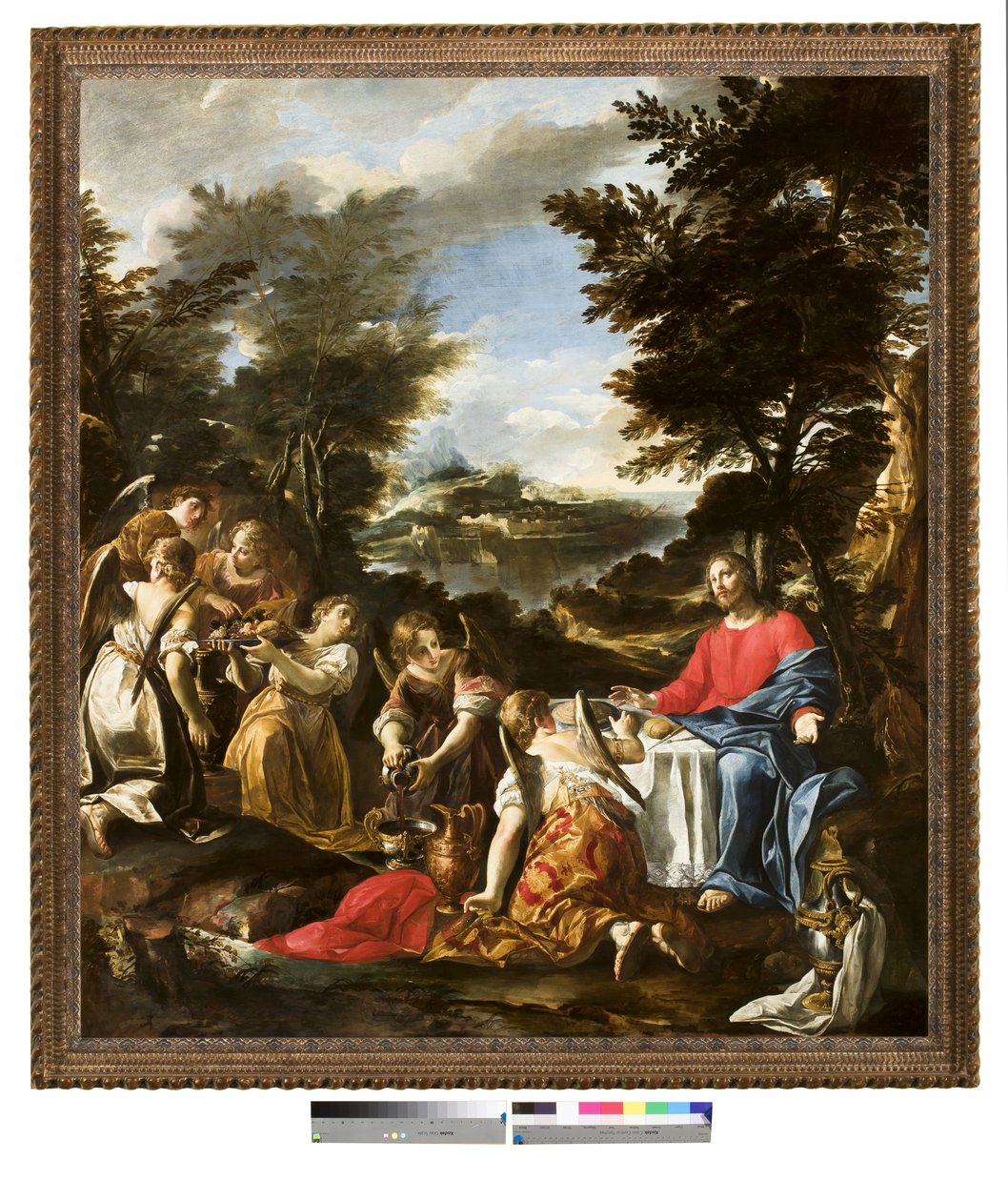 Angyalok által szolgált Krisztus, 1650-1700 körül alkotó: Italian School