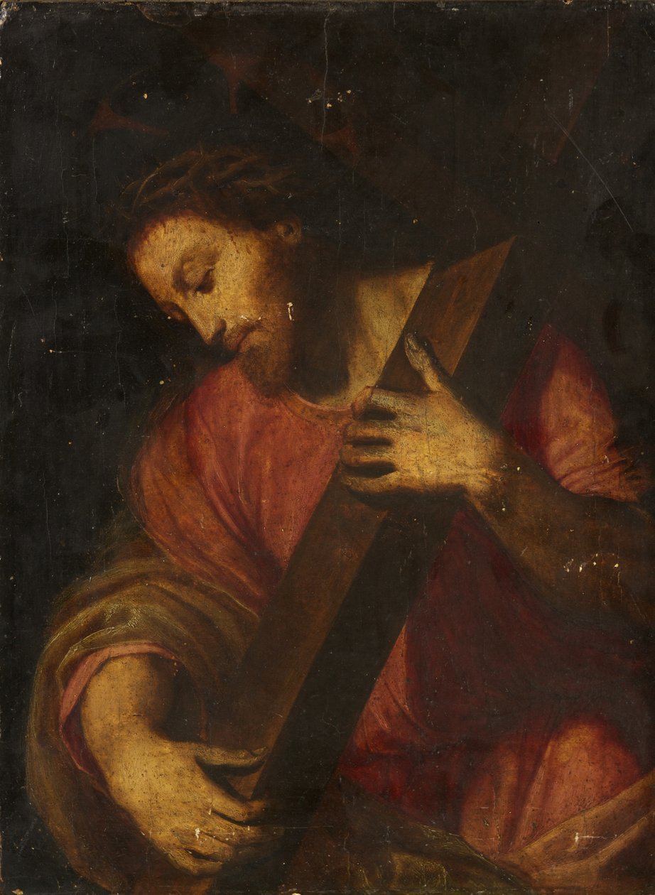A keresztet hordozó Krisztus (olaj a panelen) alkotó: Italian School