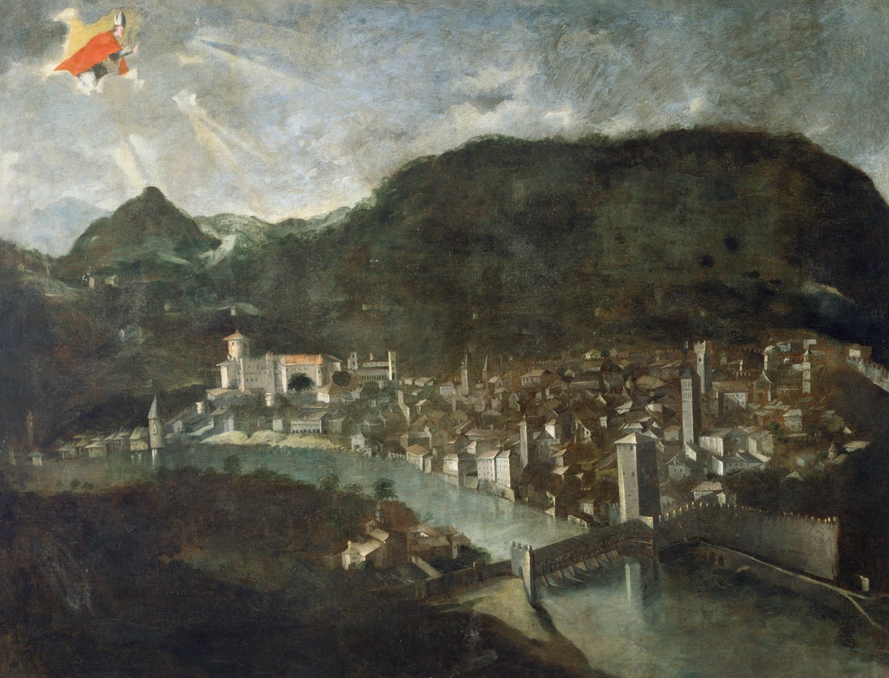 Trento városa, ex-voto 1682-ből, Olaszország alkotó: Italian School