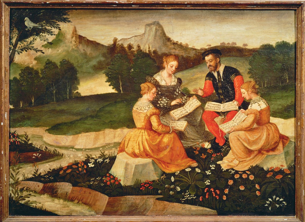 Koncert az országban: (festmény, vászon) alkotó: Italian School