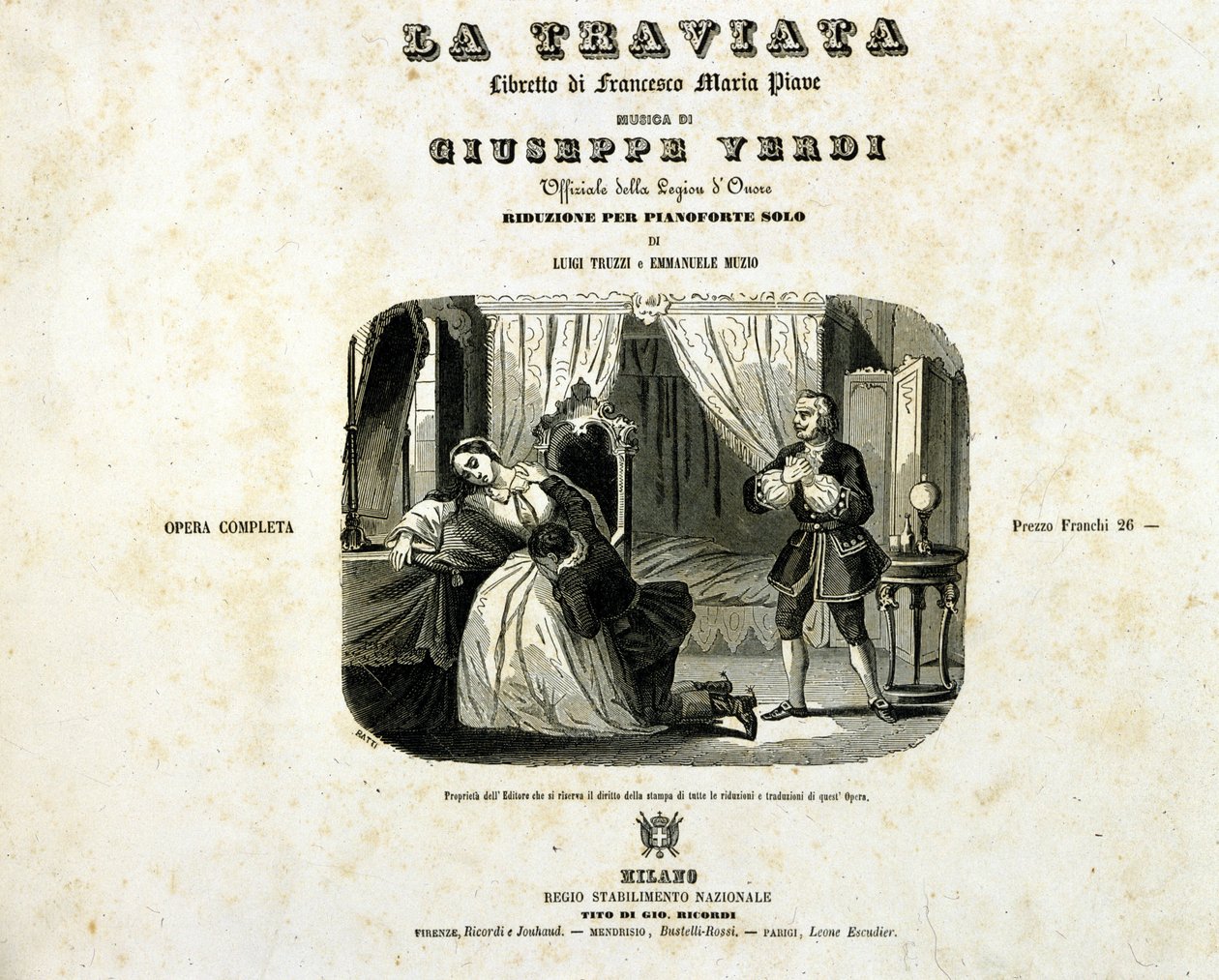 Giuseppe Verdi „La Traviata” című füzetének borítója alkotó: Italian School
