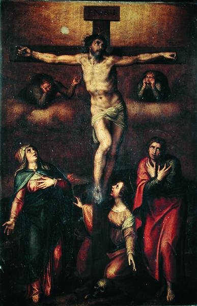 Keresztre feszítés (olaj, vászon) alkotó: Italian School