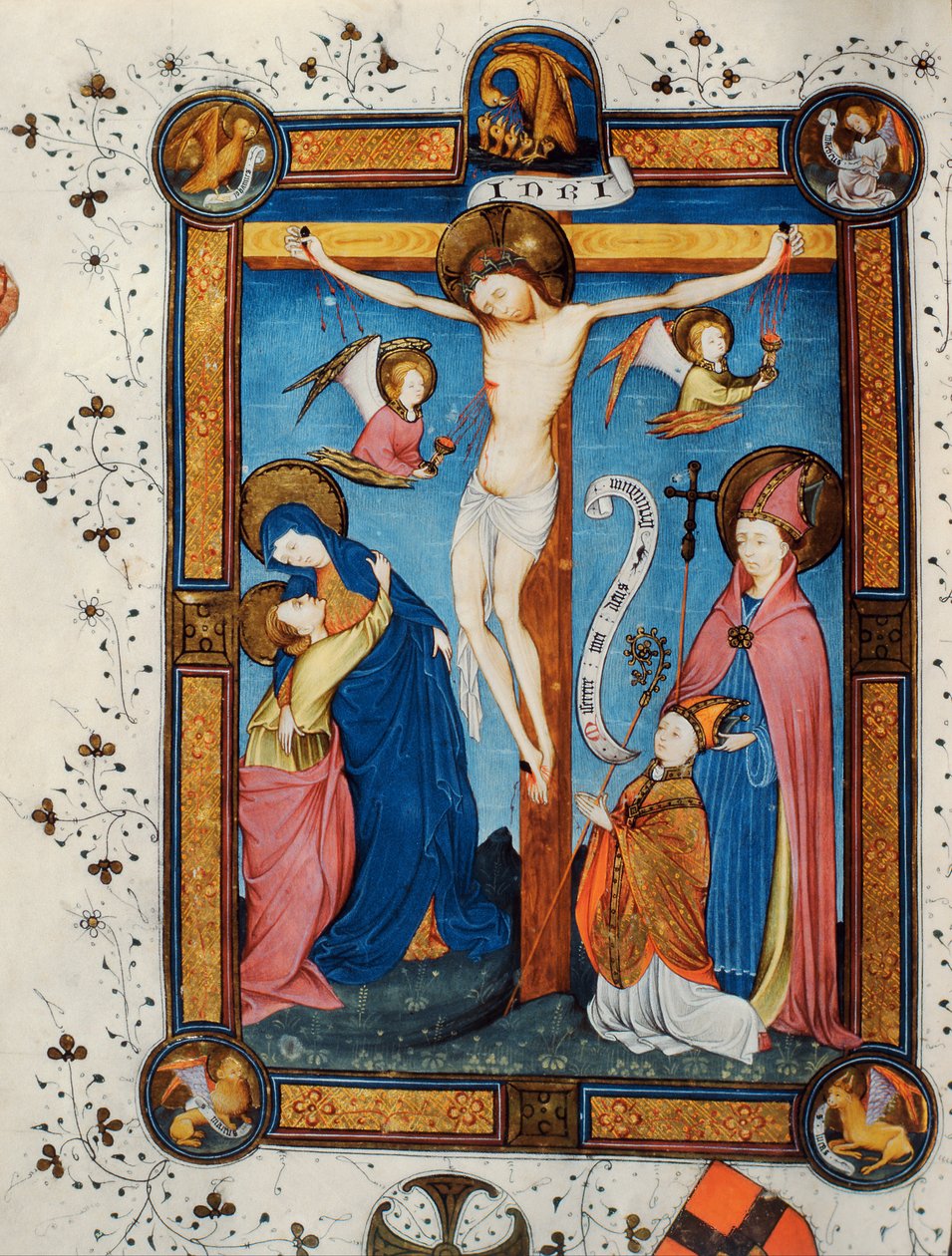 Keresztre feszítés, illusztráció Pancratino mester Misekönyvéből, c. 1430 (vellum) alkotó: Italian School