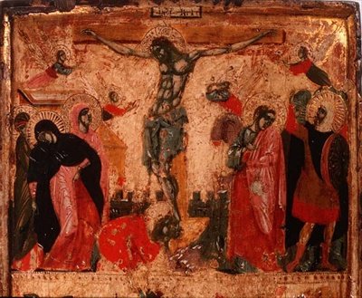 Keresztre feszítés, panel felső fele (lásd még: 78637) (panel) alkotó: Italian School
