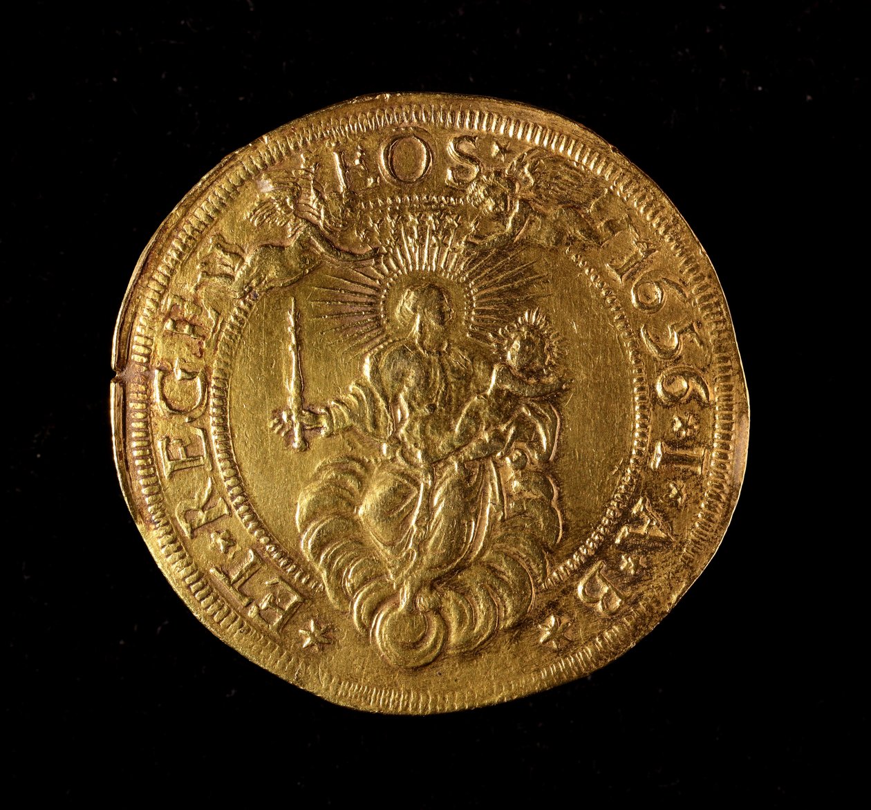 A Gének Köztársaság pénzneme: 12,5 arany dupla érme. Átm. 61 mm. 1656. Vissza. Strada Nuova génmúzeumai (6453. szám) alkotó: Italian School