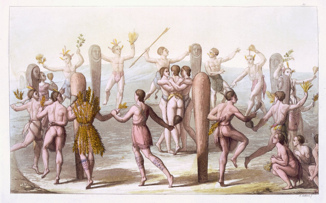 Virginia őslakosainak táncai, 1820 körül alkotó: Italian School