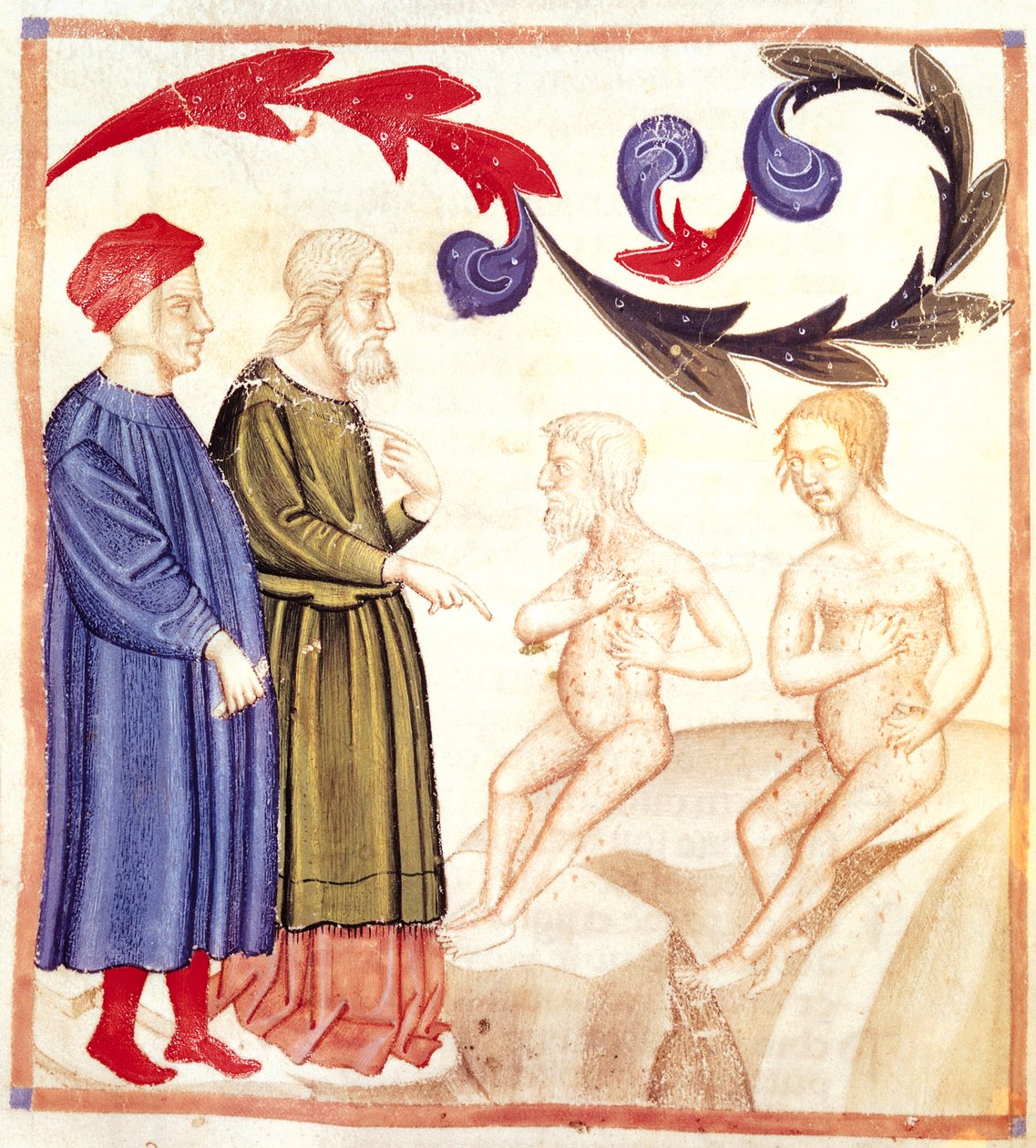 Dante, Vergilius és a pestis sújtotta Dante Alighieri (1265-1321) Isteni színjátékából alkotó: Italian School