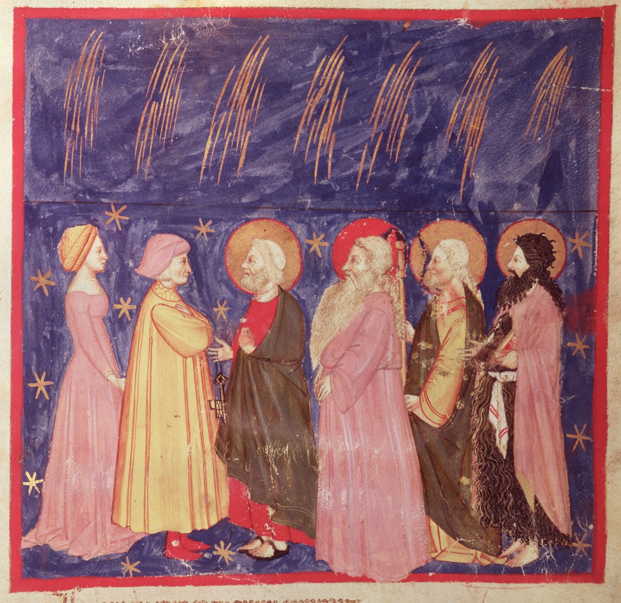 Dante és Beatrice a paradicsomi szentekkel, Dante Alighieri (1265-1321) Isteni színjátékából alkotó: Italian School