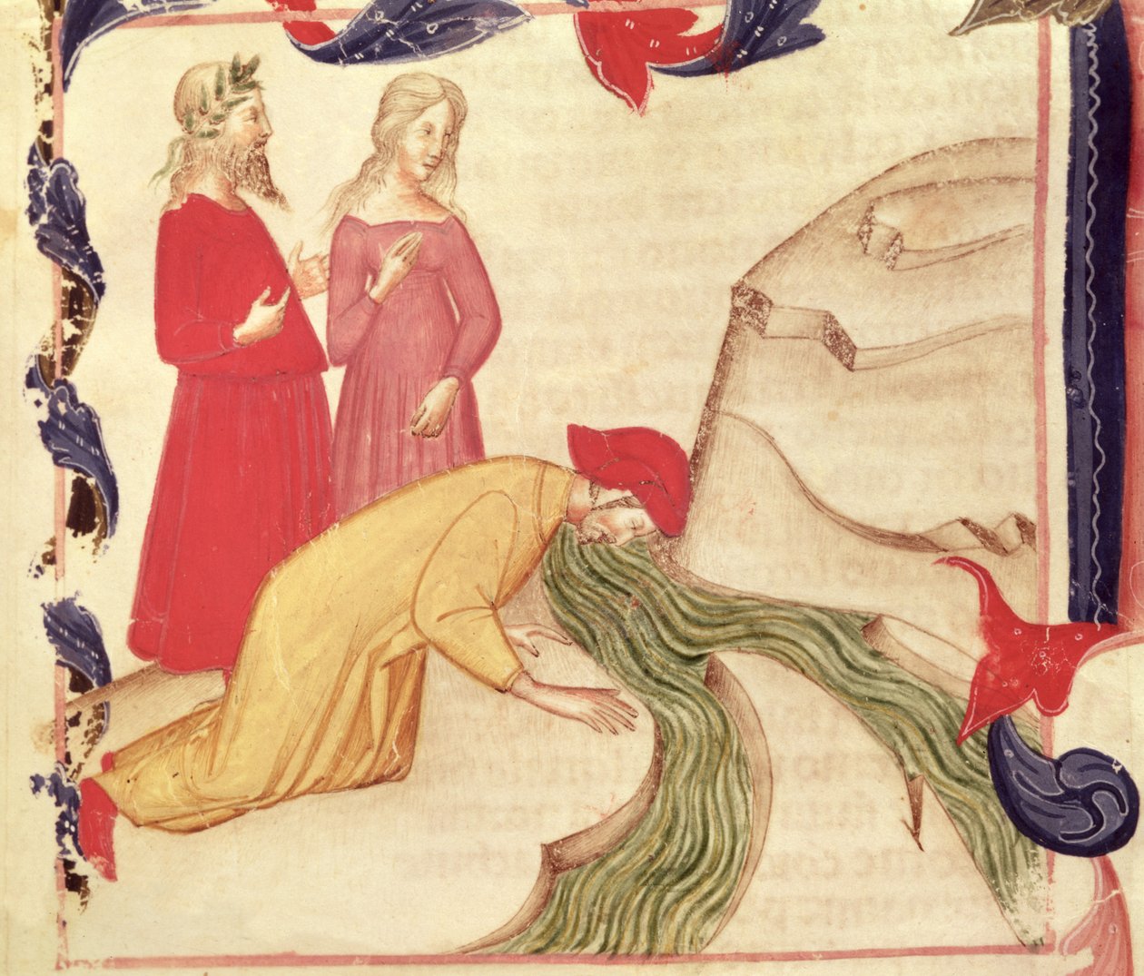 Dante megtisztul a paradicsomba lépés előtt, Dante Alighieri (1265-1321) Isteni színjátékából alkotó: Italian School