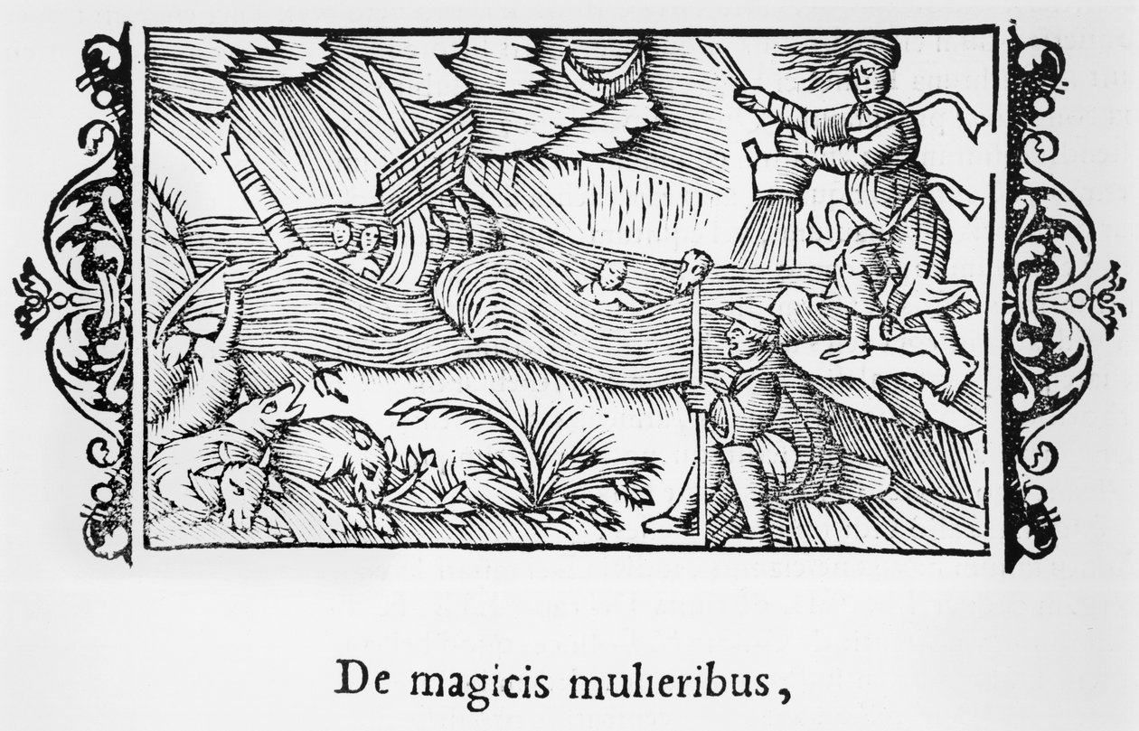 A varázslatos nőkről, illusztráció Olaus Magnustól (1490-1558), Rómában, 1555. Az északi nemzetek története alkotó: Italian School