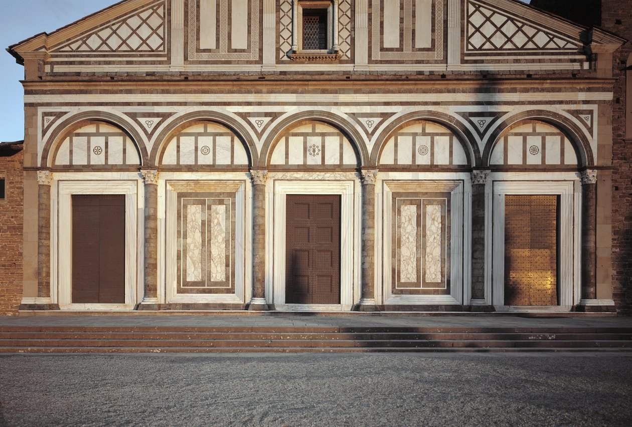 A templom homlokzatának részlete alkotó: Italian School