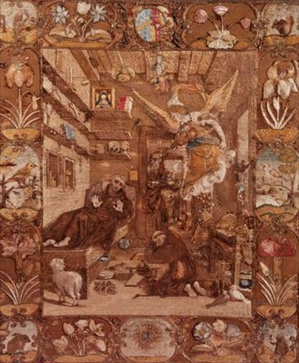 Hímzett kép Szent Ferencről az eksztázisban, Paolo Piazza festménye után, 1599-1622 (textil) alkotó: Italian School