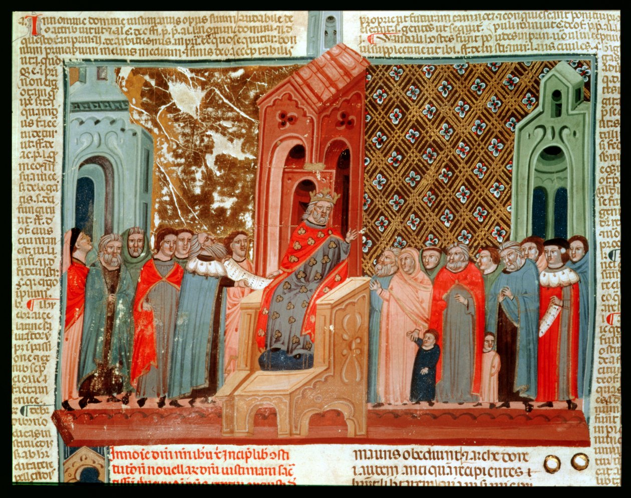 Justinianus császár (483-565) és udvara, a Justinianus Institutiones-től alkotó: Italian School