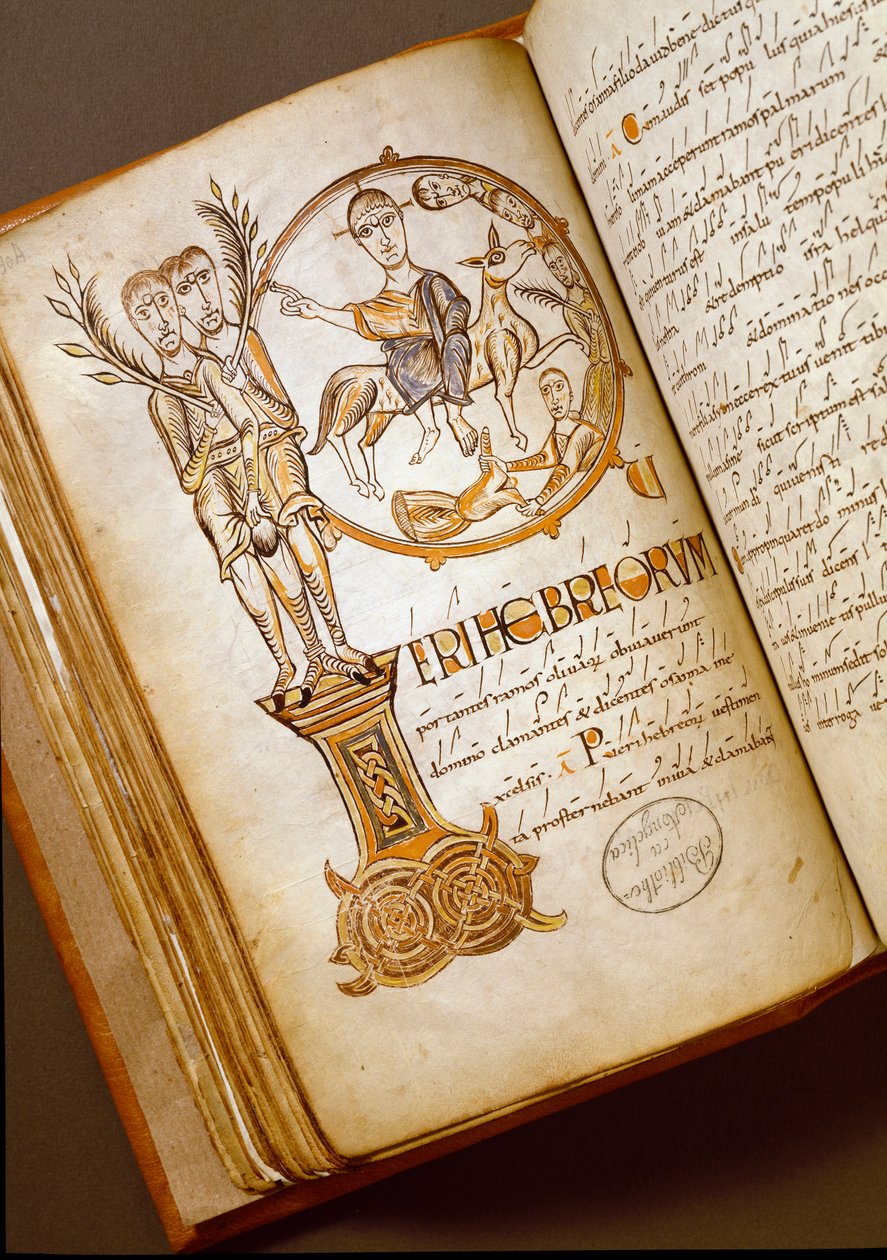 Bejárat Jeruzsálemben Kézirat a bolognai iskolából. (MS.123-Foglio 54 v) 11. századi Róma, Biblioteca Angelica alkotó: Italian School