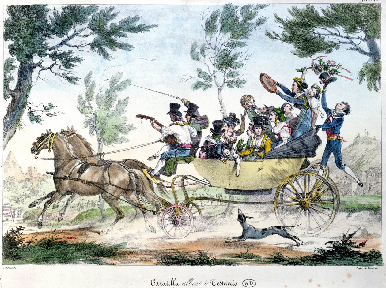 Expedíció a Róma melletti Testaccioba, karatellában, 1830 körül alkotó: Italian School