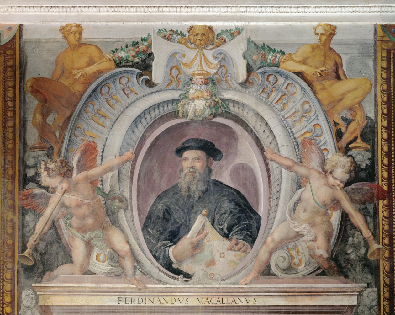 Ferdinand Magellan, a Sala del Mappamondóban alkotó: Italian School