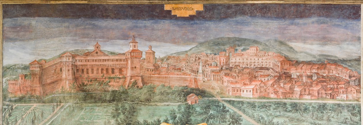 Fiorano modenese, Spezzano kastély , A nézetek csarnoka: Sassuolo látképe alkotó: Italian School