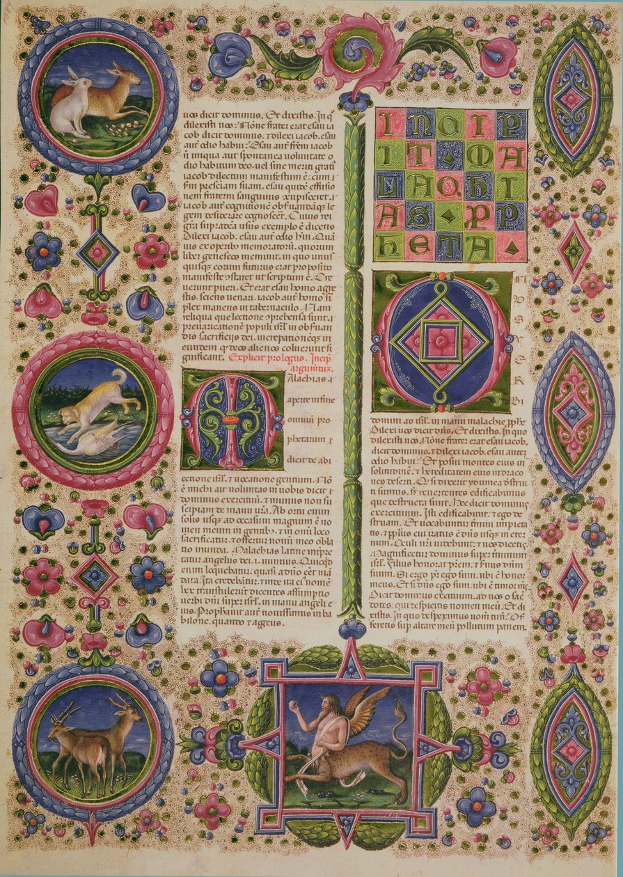 Fol.108v Malakiás próféta könyve, a Borso d