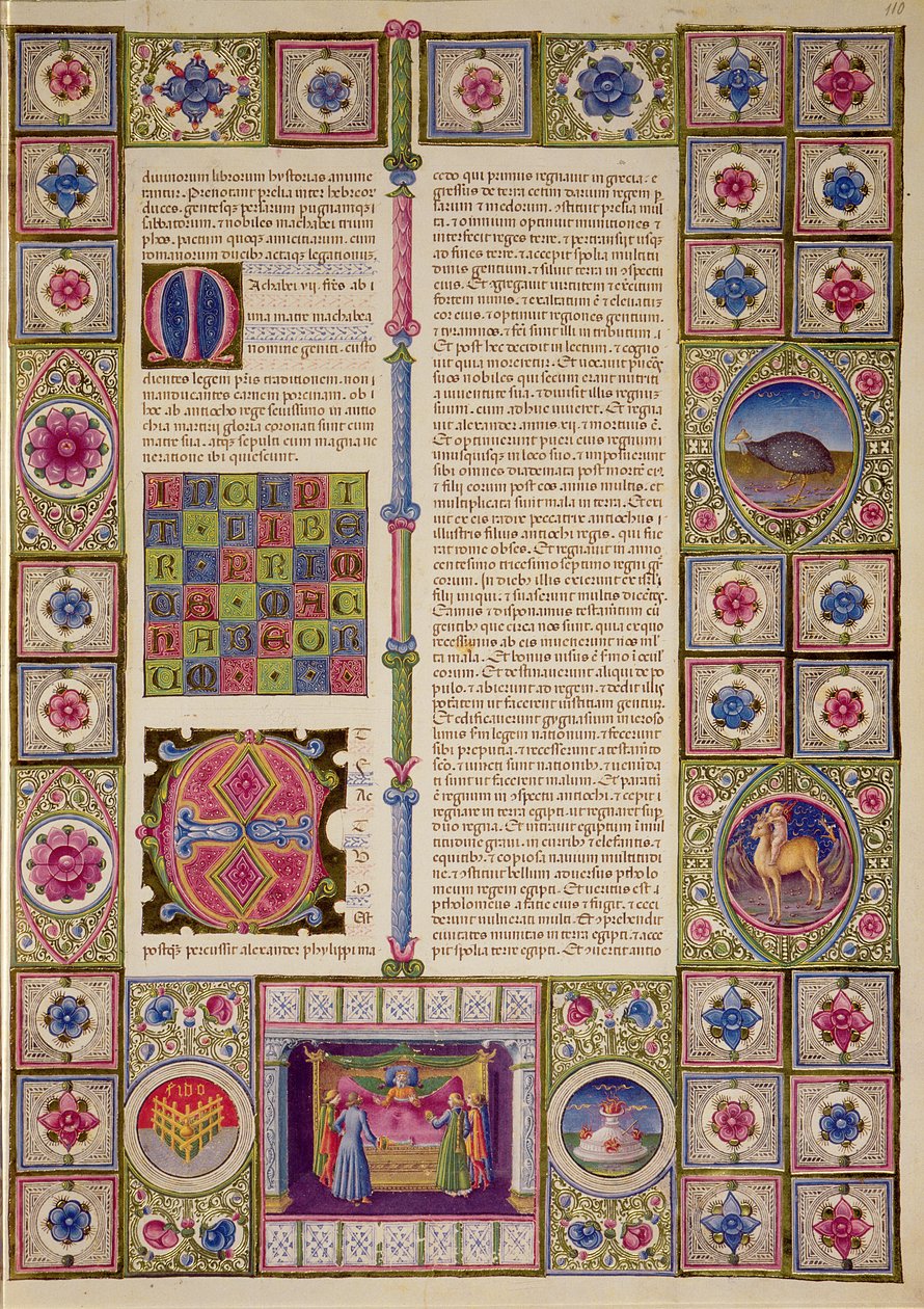 Fol.110r A Makkabeusok első könyvének megnyitása, a Borso d