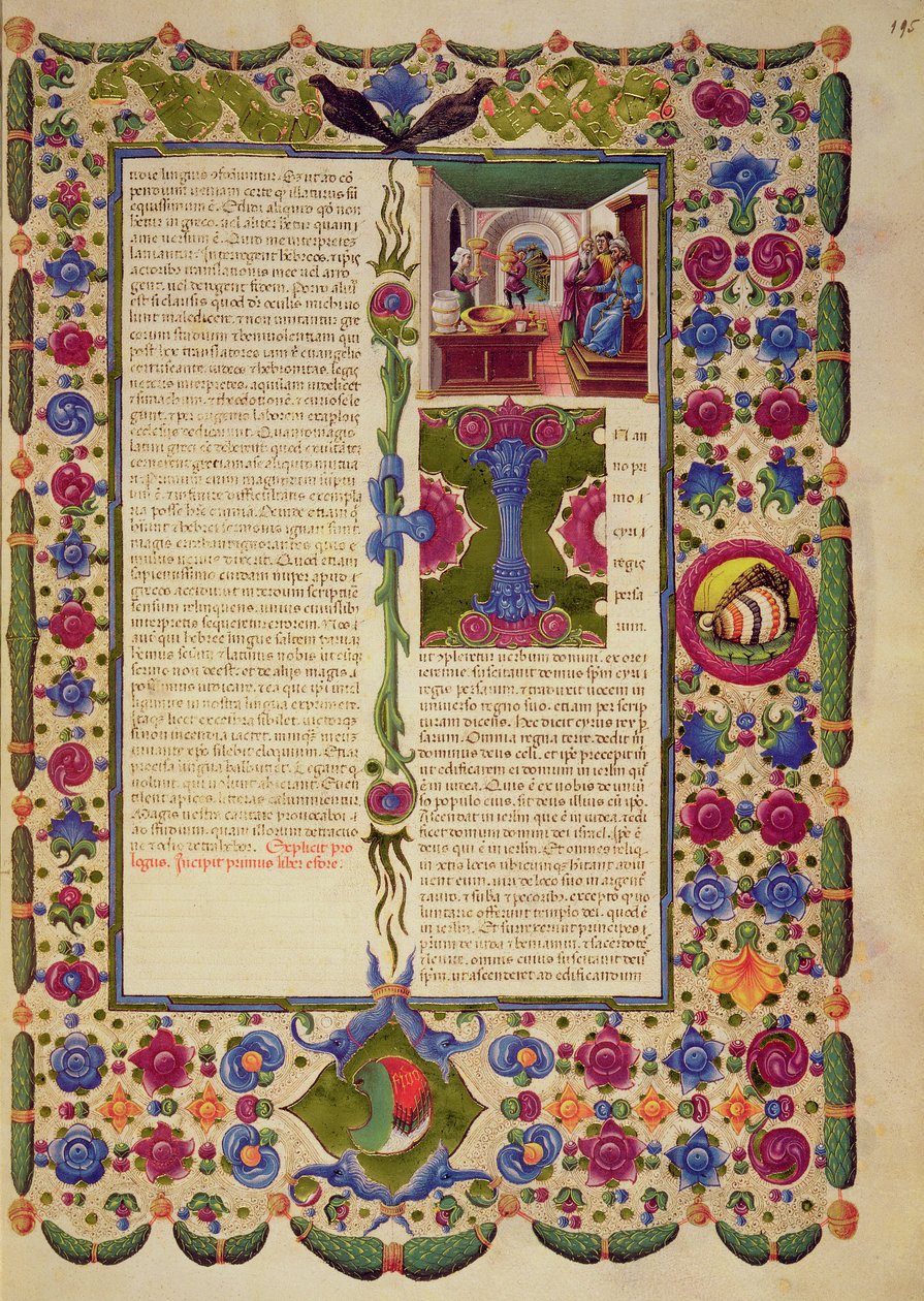 Fol.195r Az Exodus könyvének nyitószavai, a Borso d