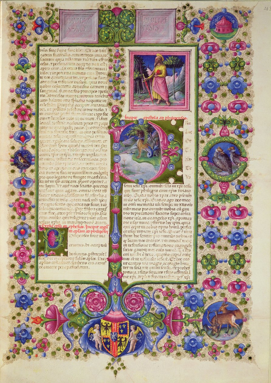 Fol.203r Szent Pál levele a filippiekhez, a Borso d