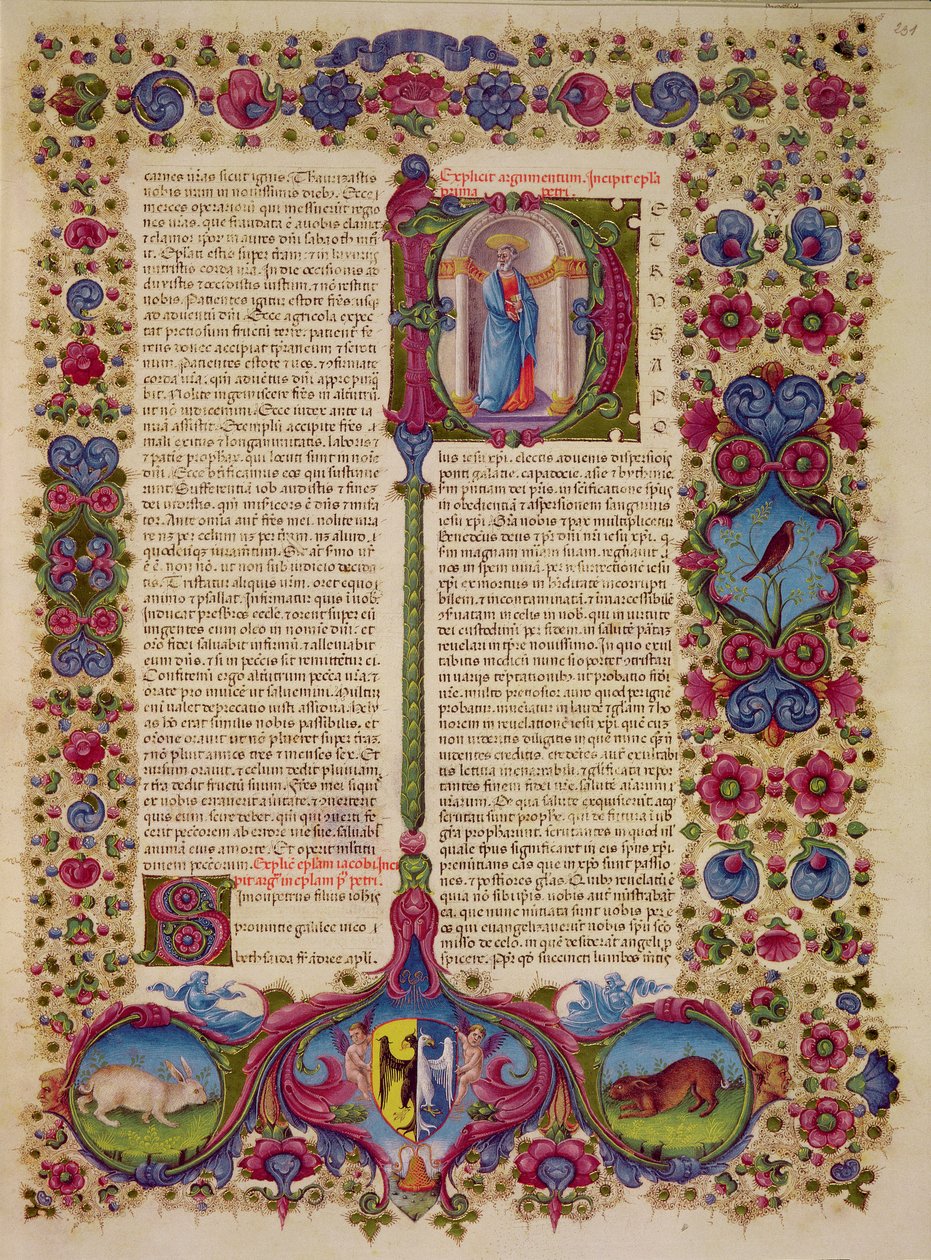 Fol.231r Szent Péter első levele az apostolokhoz, a Borso d