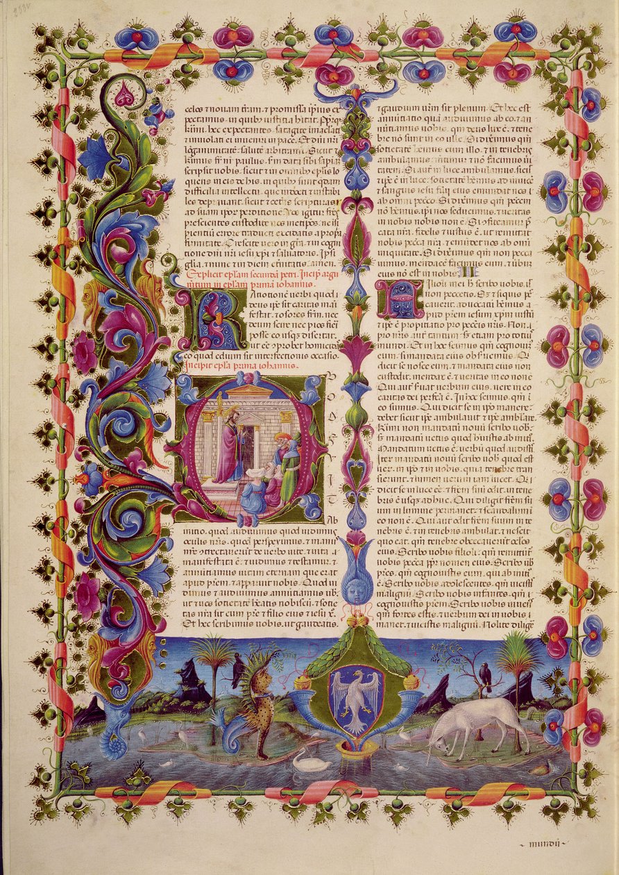 Fol.233v Szent János levele az apostolokhoz, a Borso d