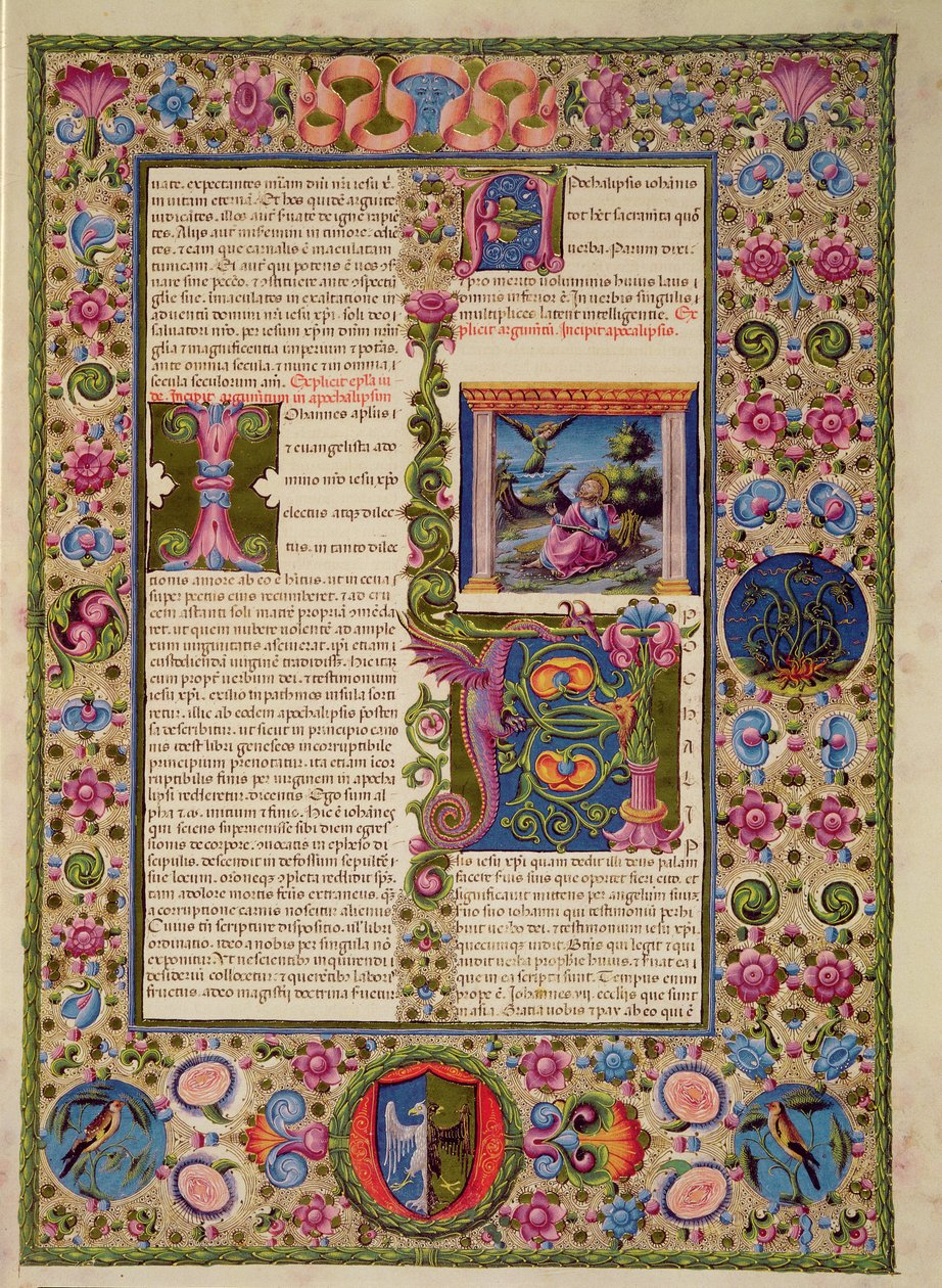 Fol.236r Az Apokalipszis könyvének nyitása, a Borso d