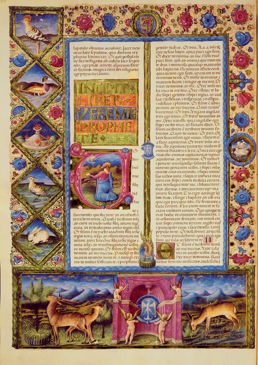 Fol.25v Jeremiás könyvének megnyitása, a Borso d