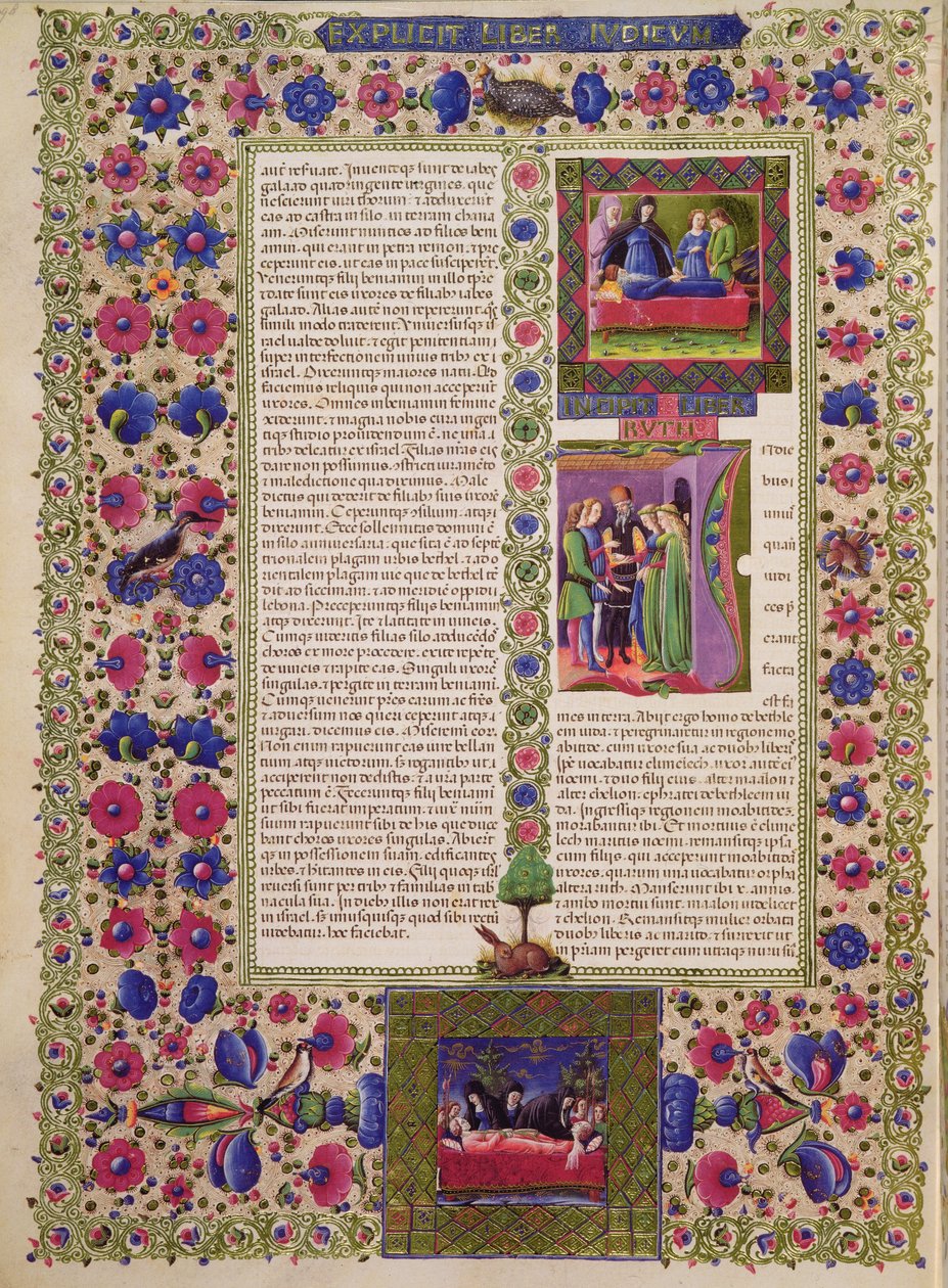 Fol.280r Ruth könyvének megnyitása, a Borso d