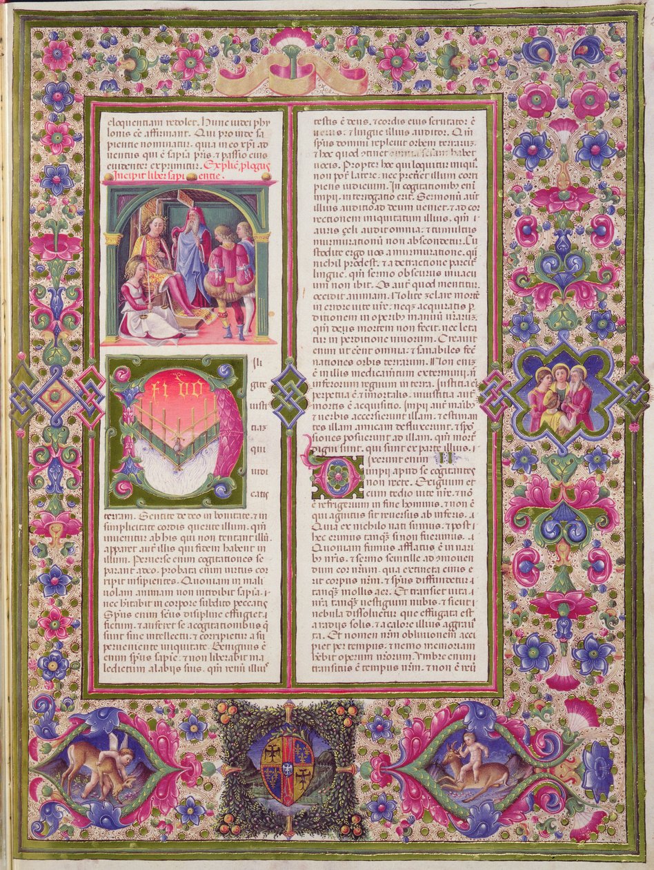 Fol.286r A bölcsesség könyvének nyitása, a Borso d